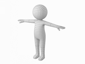Adult Stylized Stickman in T-Pose 3D Model