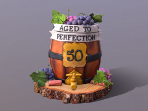 Aged To Perfection 50 Age Cake 3D Model