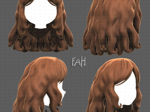 Base Hair for girl V53 3D Model