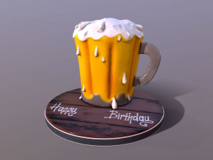 Beer Mug Cake 3D Model
