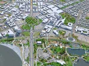 Canberra city Australia 50km 3D Model