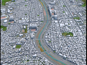 Cheongju city South Korea 30km 3D Model