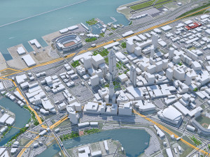 Cleveland city Ohio USA 40km 3D Model