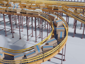 Conveyor Belt Scene and Constructor 3D Model