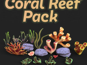 Coral Reef Low-poly 3D Model