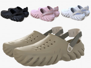 Crocs Echo Clog Sandals Shoes 3D Model