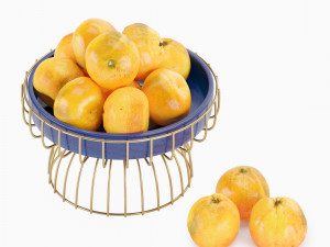 Decorative set Dish with tangerines 3D Model