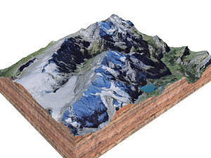 Doldenhorn Alps Switzerland Terrain  3D Model