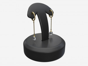 Earrings Leather Display Holder Stand 01 3D Model