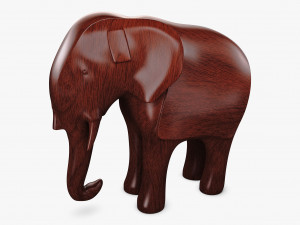 Elephant Wooden Statue v 1 3D Model