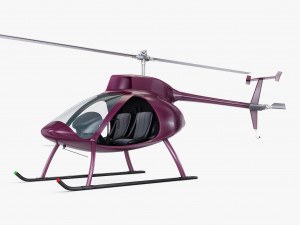 Generic Light Helicopter M 1 3D Model