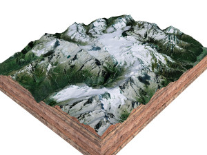 Ghiacciaio dellAdamello Glacier Italy Terrain  3D Model