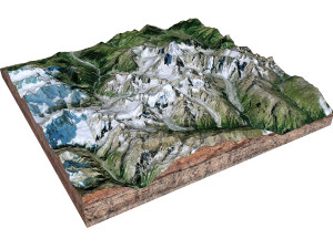 Glacier Mestia Svaneti Georgia Terrain 3D Model