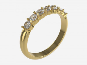 Gold Diamond Ring Jewelry 01 3D Model