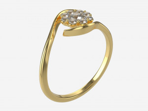 Gold Diamond Ring Jewelry 05 3D Model