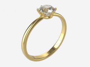 Gold Diamond Ring Jewelry 07 3D Model