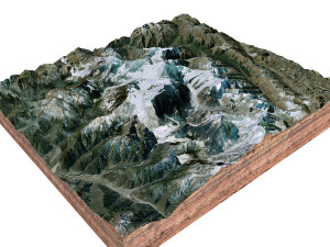 Gonggar Mountain Tibet China Terrain  3D Model