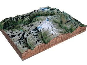 Gran Paradiso Graian Alps Italy Terrain  3D Model