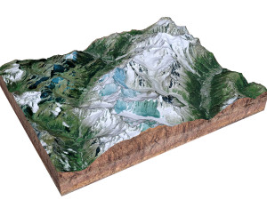 Grandes Jorasses Alps Terrain  3D Model