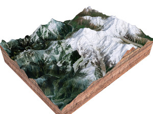 Gyala Peri Mountain China Terrain  3D Model