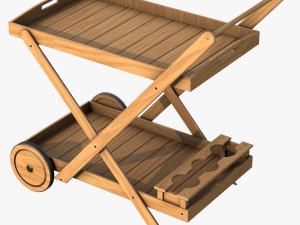 Wooden Kitchen Cart 3D Model