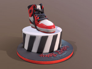 Jordan Air One Sneakers Cake 3D Model