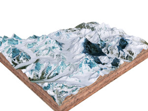 K2 Mountain Pakistan Terrain  3D Model