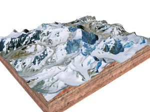 Kamet Mountain Uttarakhand India Terrain  3D Model