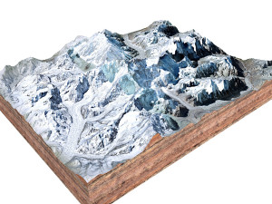 Kangchenjunga Mountain India Nepal Terrain  3D Model