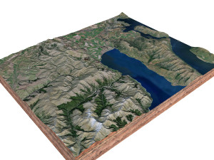 Lake Hawea New Zealand Terrain  3D Model