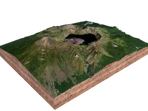 Lake Segara Anak Indonesia Terrain  3D Model