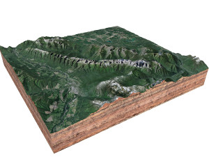 Lizard Mountain Range Canada Terrain  3D Model