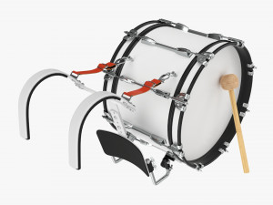 Marching Bass Drum With Carrier 18x10 3D Model