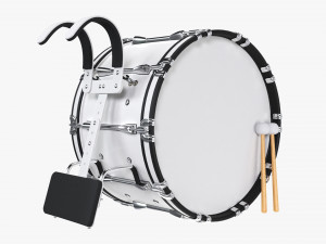 Marching Bass Drum With Carrier 3D Model