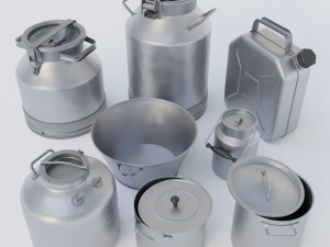 Metal containers 3D Model