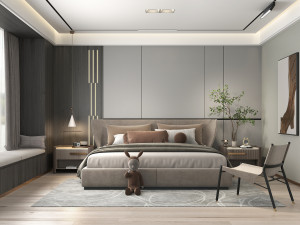 Modern Bedroom Interior Scene 26 3D Model