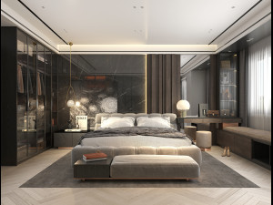 Modern Bedroom Interior Scene 27 3D Model