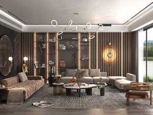 Modern Living Room Scene 3 3D Model