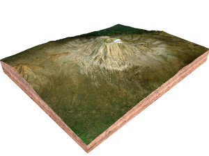 Mount Kilimanjaro Volcano Tanzania Terrain  3D Model