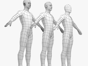 Natural Male in A-Pose Base Mesh 3D Model