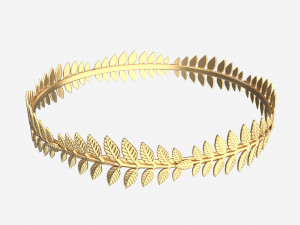Olive Branch Headband Gold Crown 3D Model