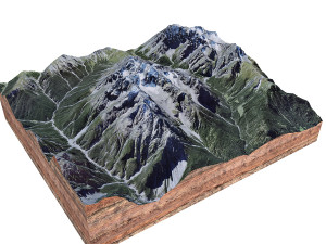 Piz Zuort Mountain Switzerland Terrain  3D Model