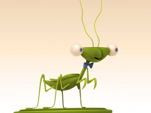 Praying Mantis Cartoon 02 3D Model