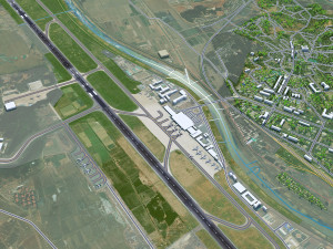 Pyongyang Sunan Airport 10km 3D Model