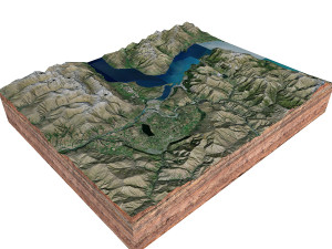 Queenstown Terrain New Zealand Terrain  3D Model