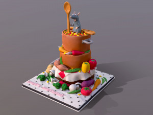 Ratatouille Cake 3D Model