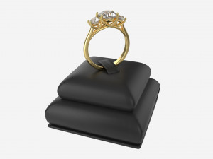 Ring Leather Display Holder Stand 05 3D Model