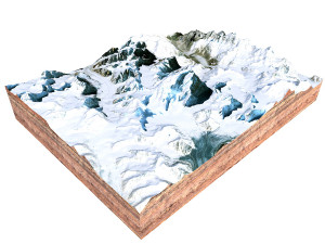 Saltoro Kangri Mountain Pakistan Terrain  3D Model