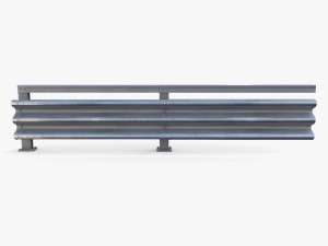 Tileable single sided traffic barrier guardrail V1 3D Model