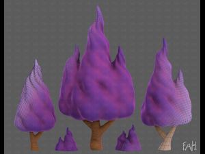 Trees Cartoon V32 3D Model